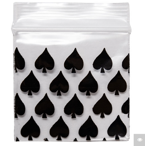 Baggie Black Spade 1.5"X1.5" 100pc