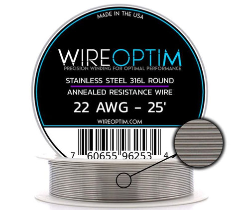 316L Stainless Steel Round Wire Spool [Lightning Vapes now Wire Optim]