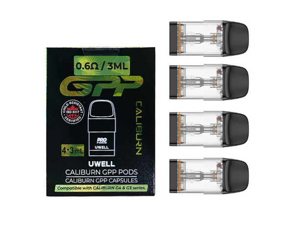 Uwell Caliburn GPP Cartridge Top Filling for Caliburn G4/G4 Mini Pod, Caliburn G3/GK3/G3/ECO/GK3 TENET/G3 Lite/G3 Lite KoKo/G3 Pro/G3 Pro KoKo Kit 3ml (4pcs/pack)