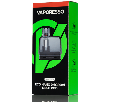 Vaporesso Eco Nano PLUS Replacement Mesh Pod 2/PK 10mL [CRC Version]