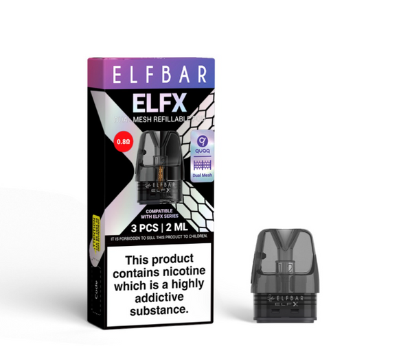 Elfbar Elfx Pro 2mL Dual Mesh Refillable Pod 3pc