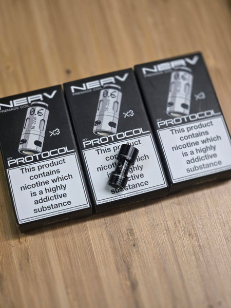 NERV CHIMNEY + x3/pks 0.6OHM (9pc) NERV COIL by Protocol Vape Tech - Fits Boro Tank